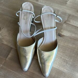 Elegant Metallic Heels with Straps